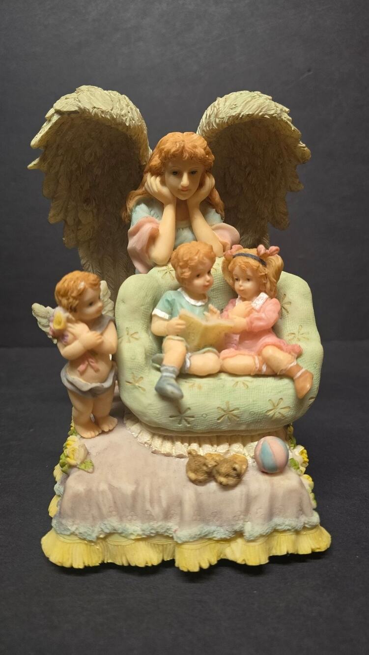 Heritage House You Light Up My Life Angel Children Musical Figurine Music Box